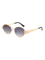 Twooo T1589 Lunettes de soleil polyvalentes ovales tendance métal haut de gamme