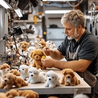 Chiot en peluche robotisé alimenté par l'IA OEM/ODM, compagnon interactif et réaliste pour les collections de jouets et d'animaux de compagnie haut de gamme, chien en peluche simulé