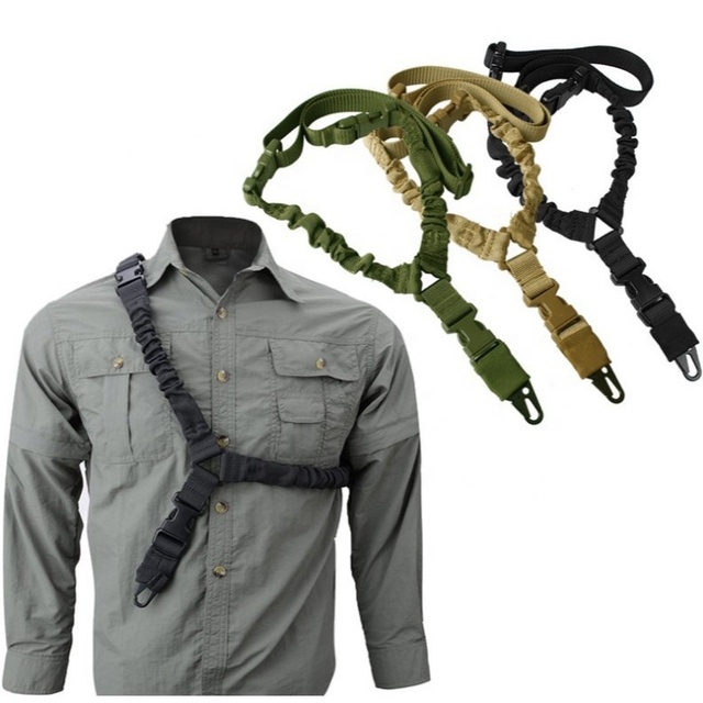 TMH Outdoor Tactical Single-Point Accessories Heavy-Duty Nylon Shoulder Sling Strap Quick Detach Personal Defense Equipment