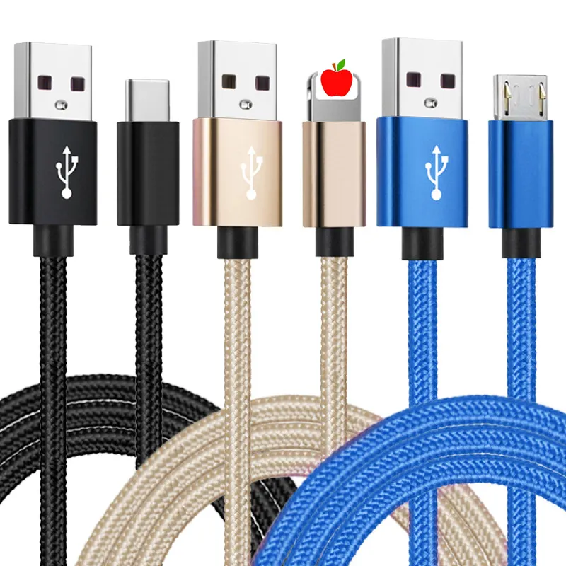 Good Mobile Phone Super Charger Kabel 6A 3A Fast Charging V8 i USBC Lightn Data Cabo Micro USB to Tipo Type C Cable