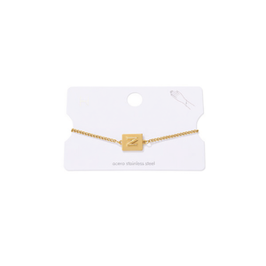 Bracelet en acier inoxydable de la marque Z, lettre M, 12x14cm, plaqué or, bijoux tendance - Product Image 2