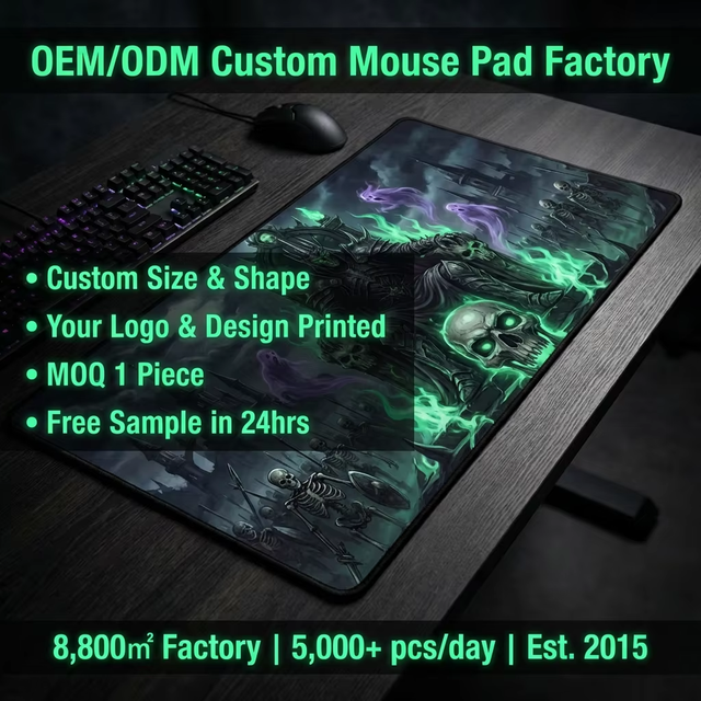 Dark Fantasy Necromancer Gaming Mouse Pad Custom Undead King TCG Play Mat OEM ODM Extended Desk Mat Wholesale Non-Slip Rubber