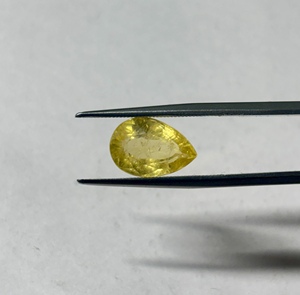 Piedras Preciosas de Zafiro Amarillo Cultivadas en Laboratorio, Corte Pera, Simuladas, con Inclusiones de Cristal para Joyería - Product Image 2