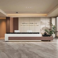Bureau de réception moderne en marbre blanc pour bureau, hôtel, hall d'entrée, mobilier commercial