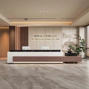 Moderno tavolo da ricevimento in marmo di colore bianco per edifici per uffici mobili di Design di lusso per il mercato alberghiero - Product Image 3