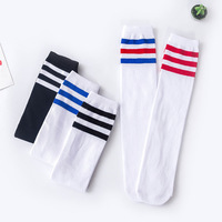 Chaussettes de sport pour étudiants, chaussettes rayées en coton peigné, chaussettes d'uniforme scolaire, chaussettes de football hautes pour garçons et filles