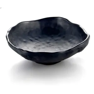 Matt Black Melamine Tableware 10 inch Korean Noddle Bowl