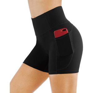 FOXA Short de yoga taille haute pour femme, en spandex ajusté avec poches profondes, pour l'entraînement, la course à pied et le fitness - Product Image 4
