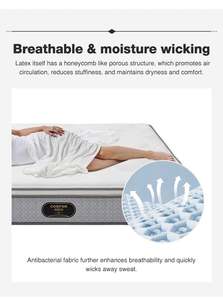 Colchón de lujo para hotel y hospital de 12 pulgadas, muebles de espuma viscoelástica para dormitorio, muebles para el hogar con látex y colchón de muelles de bolsillo enrollable - Product Image 6