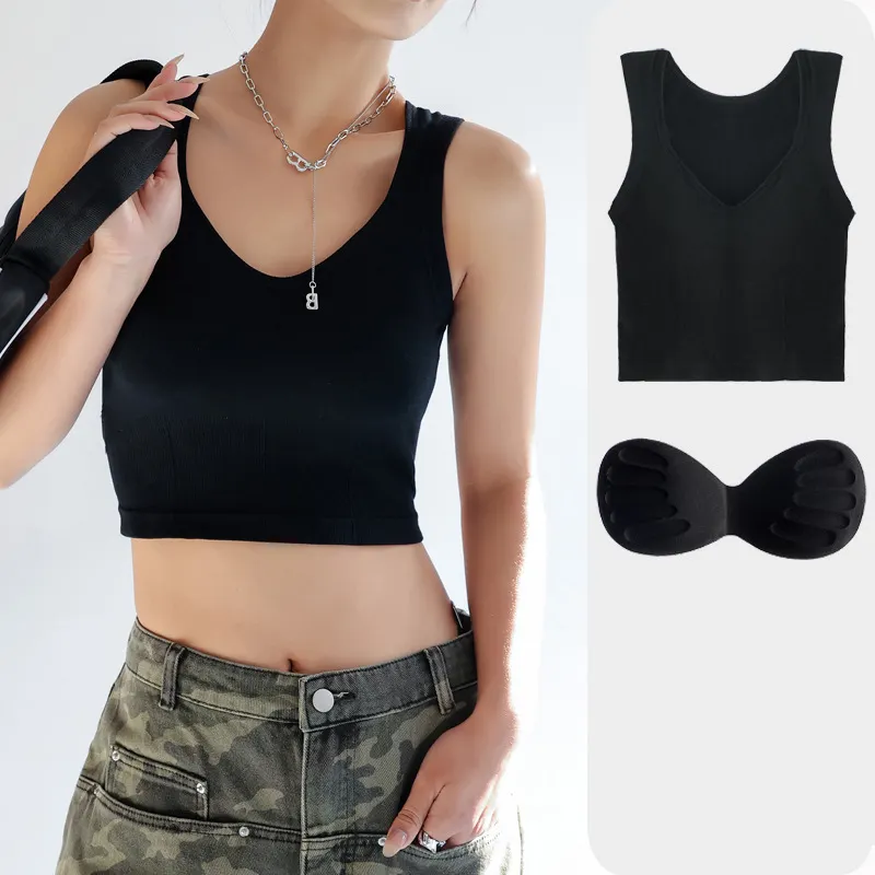 Meninas quentes ioga tank top ginásio das mulheres personalizado sexy com nervuras tanque básico colheita top senhora v pescoço mulheres parte superior do tanque midriff espartilho