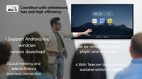 Tableau blanc interactif numérique multi-touch 4K Touchwide OEM ODM avec système d'exploitation Android/Windows pour les salles de classe, les réunions et la formation (65/75/86/100 pouces)