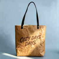Sac fourre-tout en papier Tyvek vierge, léger, couleur unie, pour courses, réutilisable, petit MOQ