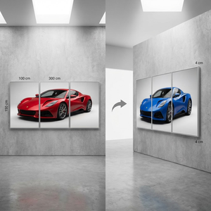 Fabriqué en Allemagne, affichage lenticulaire modulaire extra-large Lentiprint, 300x150cm, 3 panneaux, 40 LPI, cadre argenté, Euroclass B, MOQ 1 ensemble - Product Image 2