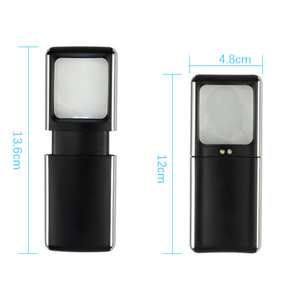 Bán Hot BRIGHT LED thắp sáng hình chữ nhật Slide-Out <span class=keywords><strong>Magnifier</strong></span> Pocket cầm tay kính lúp - Product Image 1