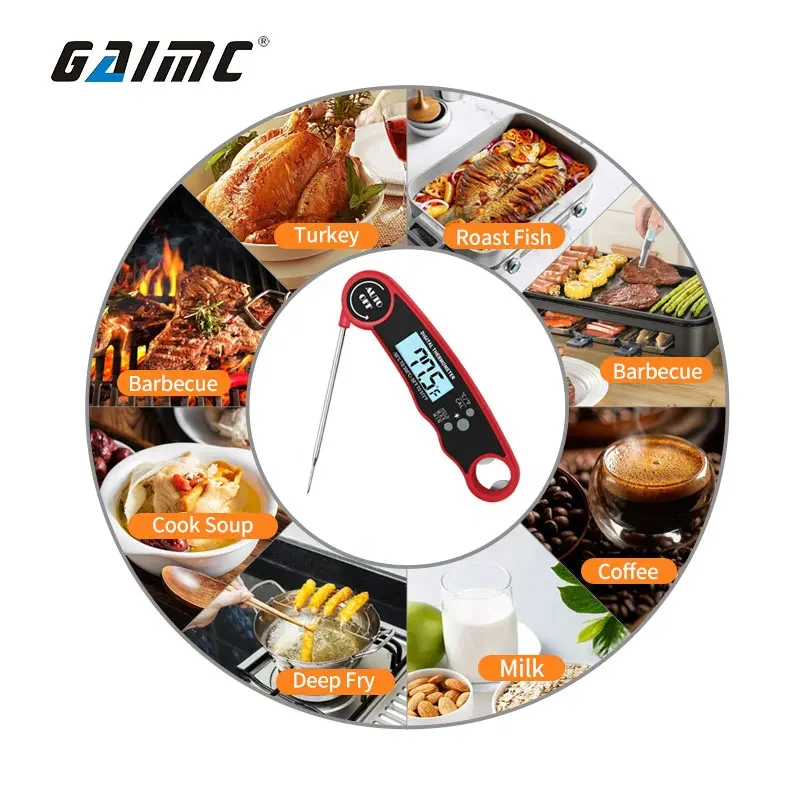 GAIMC GFT138 waterproof LCD display Food digital kitchen BBQ meat thermometer manufacture