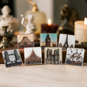 Spille in Metallo con Monumenti Famosi, Illustrazioni Personalizzate delle Skyline delle Città, Badge Smaltati Retrò, Magneti Architettonici, Souvenir Turistici, Spille Decorative - Product Image 4