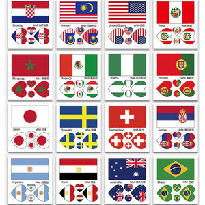 Autocollant de tatouage temporaire pour le visage et le corps des supporters de la Coupe d'Europe de football, drapeau national, soutien - Encouragez - Product Image 1