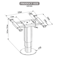 Pied de table réglable pneumatique pour camping-car, caravane, bateau, extérieur, amovible, en alliage d'aluminium blanc thermolaqué