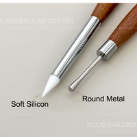 1 pièce Stylo-pinceau en silicone double embout pour nail art, poudre de paillettes et autocollants, outil de manucure