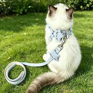 Harnais anti-évasion élégant à motif pied-de-poule réglable <span class=keywords><strong>pour</strong></span> chats mâles et femelles et petits chiens - Product Image 3