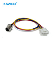 Câble d'extension personnalisé pour connecteur aéronautique M12 à 4 broches, avec terminaux JST PH/XH, indice de protection IP67/IP68, 300V AC/60V DC pour appareils électroniques