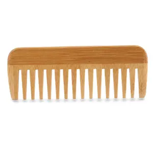 Hot Selling Organic Wide Teeth Bamboo Comb Hotel Wholesale Private Label Wooden Wide Tooth Comb with Logo