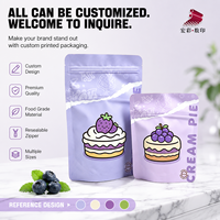 Sachet rétractable en papier kraft durable de qualité alimentaire, imprimé sur mesure avec fenêtre pour produits secs et collations