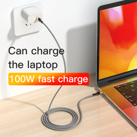 Großhandel Vergoldetes Kabel 5A 12V 100W Schnellladung Typ-C zu Typ-C Geflochtenes Datenkabel für Laptop und iPhone Samsung Android