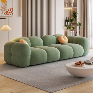 Ghế <span class=keywords><strong>sofa</strong></span> nhỏ hai chỗ ngồi bằng nhung kem, kiểu dáng trẻ em, chất liệu vải, đệm mút, thích hợp cho căn hộ, khách sạn, nhà cho thuê, phòng khách - Product Image 3