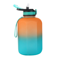 Bouteille à large ouverture 2200 ml pour l'eau, Bouteilles d'eau en gros, Bouteille d'eau de sport verte 2000 ml (demi-gallon) 2L, Gourde de motivation