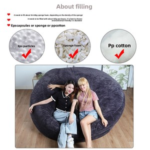 Hiện Đại Thêm Lớn Túi Đậu Ghế Khổng Lồ Lớn <span class=keywords><strong>Sofa</strong></span> Giường Với Vải Bọc Phòng Khách Đồ Nội Thất Lười Biếng <span class=keywords><strong>Sofa</strong></span> Giường Bìa - Product Image 3