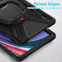 Étui en silicone pour tablette Samsung Galaxy Tab S9 FE + X610/X616N avec support et bandoulière intégrés