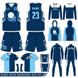 Setelan kaos basket profesional, atasan Jersey olahraga basket dapat bernafas reversibel celana pendek dan peralatan latihan atas - Product Image 6