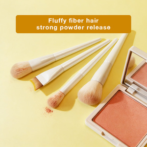 OEM Service Custom Packaging Makeup Brush Set White Ferrule Glossy White Coated Handle Smooth Finish for Corporate Gift - Product Image 2