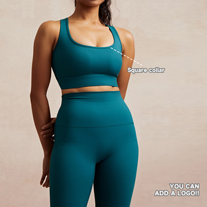 ชุดเลกกิ้งเอวสูงสำหรับผู้หญิงชุดเล่นโยคะสปอร์ตบราหลังผ้าเรยอนใหม่ออกแบบได้ตามต้องการ - Product Image 3