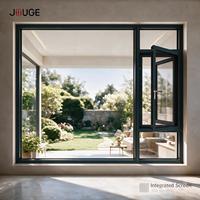 Fenêtre à ouverture extérieure en alliage d'aluminium JOUGE avec moustiquaire, série CG110, cadre de 110 mm, épaisseur de paroi de 1,8 mm pour une insonorisation optimale