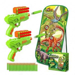 Juego de Tiro al Dinosaurio con 2 Lanzadores de Dardos y 40 Dardos de Espuma, Regalo Ideal para Niños - Product Image 1