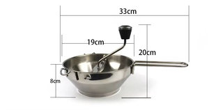 Moulin à aliments manuel en acier inoxydable pour cuisine, avec 3 disques interchangeables, hachoir à légumes - Product Image 2
