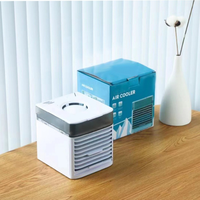 OEM Grosir Mini Portable Bladeless 5-in-1 USB Air Cooler Lampu LED 7 Warna Tangki Air 500ml dan 3 Kecepatan