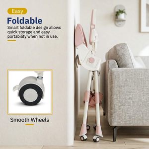 Chaise haute bébé réglable en hauteur, pliable, plateau amovible, harnais de sécurité, pour la maison et les voyages, en plastique durable, très vendue - Product Image 2