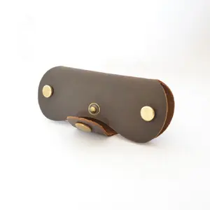 New design personalized vintage genuine leather key cover compact key holder pouch key case leather