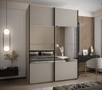 Armoire avec Portes Coulissantes Miroir, Meubles de Chambre Contemporains, Miroir de Pleine Longueur
