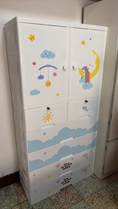 <span class=keywords><strong>Armoire</strong></span> de dessin animé en plastique pour <span class=keywords><strong>chambre</strong></span> d'enfant <span class=keywords><strong>Armoire</strong></span> de rangement pour vêtements Commode pour enfants à 6 niveaux avec tiroirs de rangement Largeur 88cm - Product Image 2