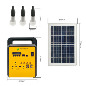 Lanterne de camping extérieure rechargeable avec système d'énergie solaire, batterie lithium-ion 12V, générateur solaire - Product Image 5