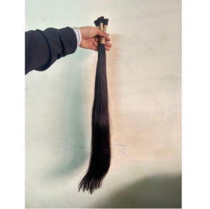 SWAMIJI WORLD TRADE Exportateur Indien Extensions de Cheveux Humains Remy à Pointe Plate Double Trame Faite à la Machine Toutes Couleurs Réutilisables pour Coiffure en Salon - Product Image 1
