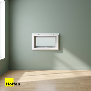 Ventana Corredera Vertical de PVC Moderna, Insonorizada e Impermeable, Marca HOFFEN, 80x50, Marco Blanco, Resistente al Viento, con Mosquitera, para Cocina, Ahorro de Energía - Product Image 3