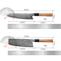 Couteau Kiritsuke japonais en acier, lame Damas, couteau de chef professionnel pour trancher, avec manche en bois d'olivier