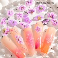 30PCS/kit Purple Series Kawaii Handmade Nail Art Resin Flower Charms 3D Design Nail Acrylic Flowers Acrylic flower