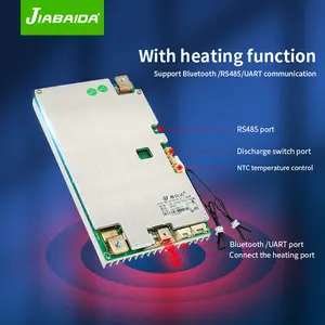 JiaBaiDa SP04S034 نظام إدارة بطارية LiFePO4 S 4S 100A 120A 150A 200A BMS لبدء التشغيل مع تسخين UART RS485