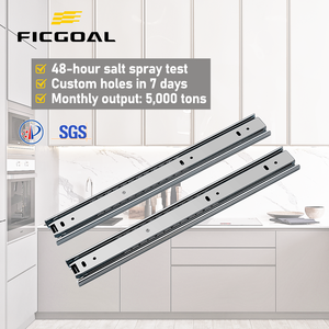 FICGOAL 45mm 3-Fold Ball Bearing <strong>Slide</strong> Cold-Rolled Steel For Kitchen Hardware Cabinet <strong>Drawer</strong> <strong>Slides</strong> Furniture Usage <strong>Slide</strong> Rail - Product Image 1